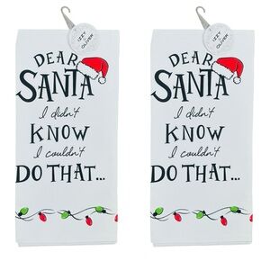 Izzy & Oliver Dear Santa I Didn’t Know I Couldn’t Do That Tea Towel - Set of 2